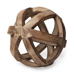 Tibik 8L x 8W Natural Wooden Orb by Mercana at Eve Furniture