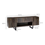 Tiburon Natural Media Cabinet by Moe's Home at Eve Furniture