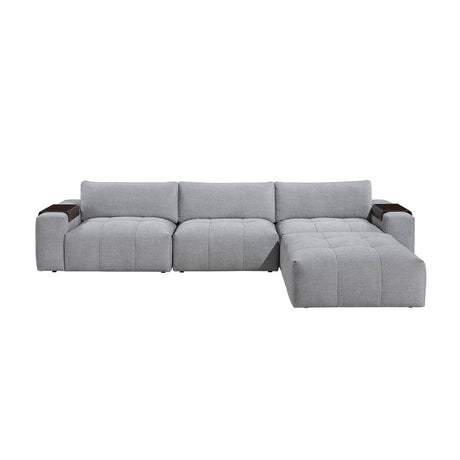 Tidal Gray 4-Piece Modular Sectional with Ottoman by Homelegance at Eve Furniture