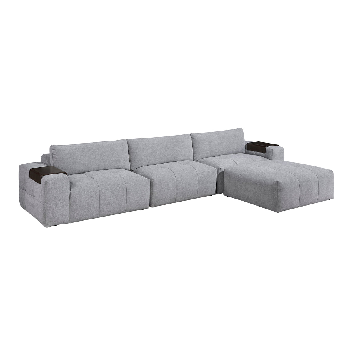 Tidal Gray 4-Piece Modular Sectional with Ottoman by Homelegance at Eve Furniture