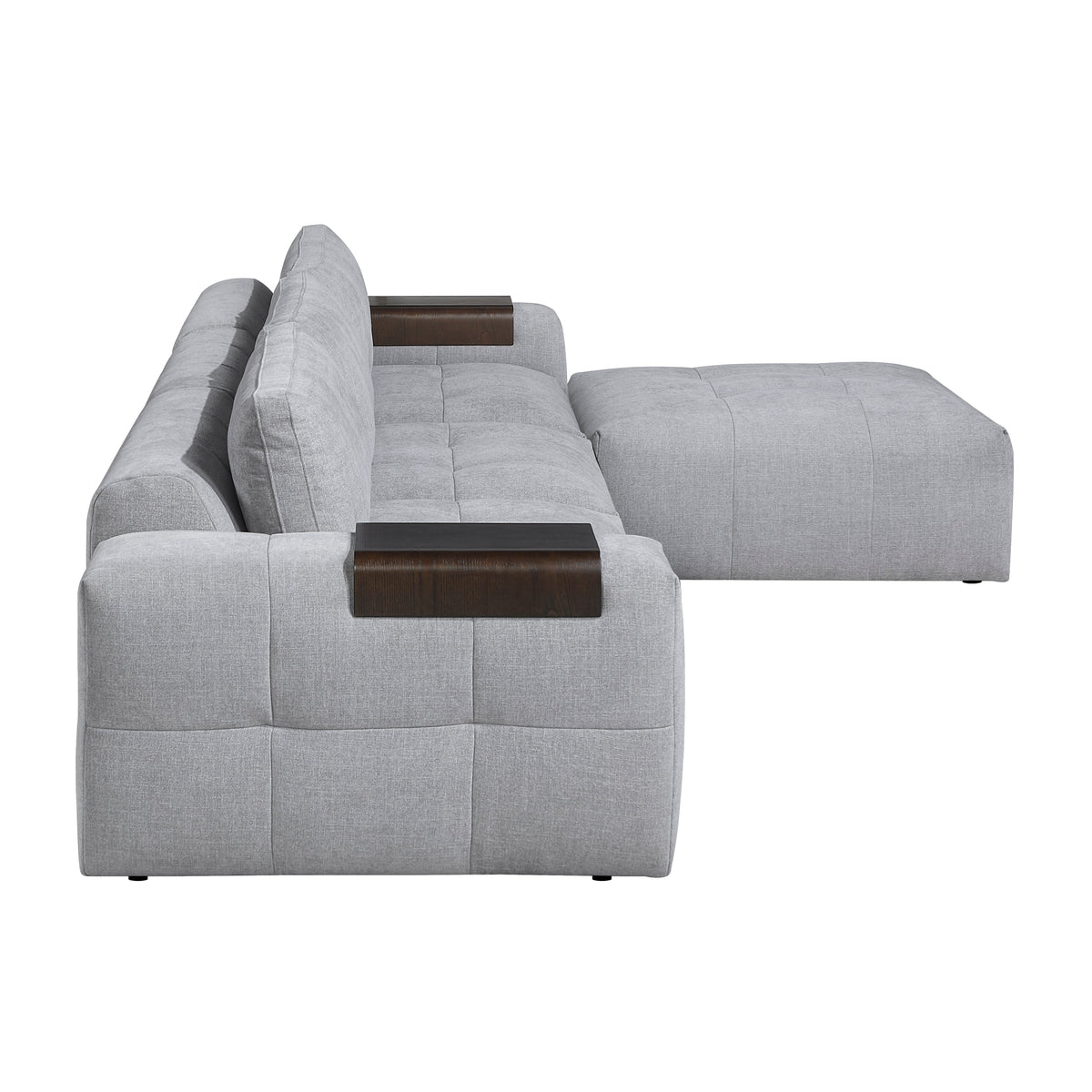 Tidal Gray 4-Piece Modular Sectional with Ottoman by Homelegance at Eve Furniture