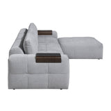 Tidal Gray 4-Piece Modular Sectional with Ottoman by Homelegance at Eve Furniture