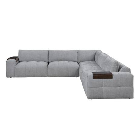 Tidal Gray 5-Piece Modular Sectional by Homelegance at Eve Furniture