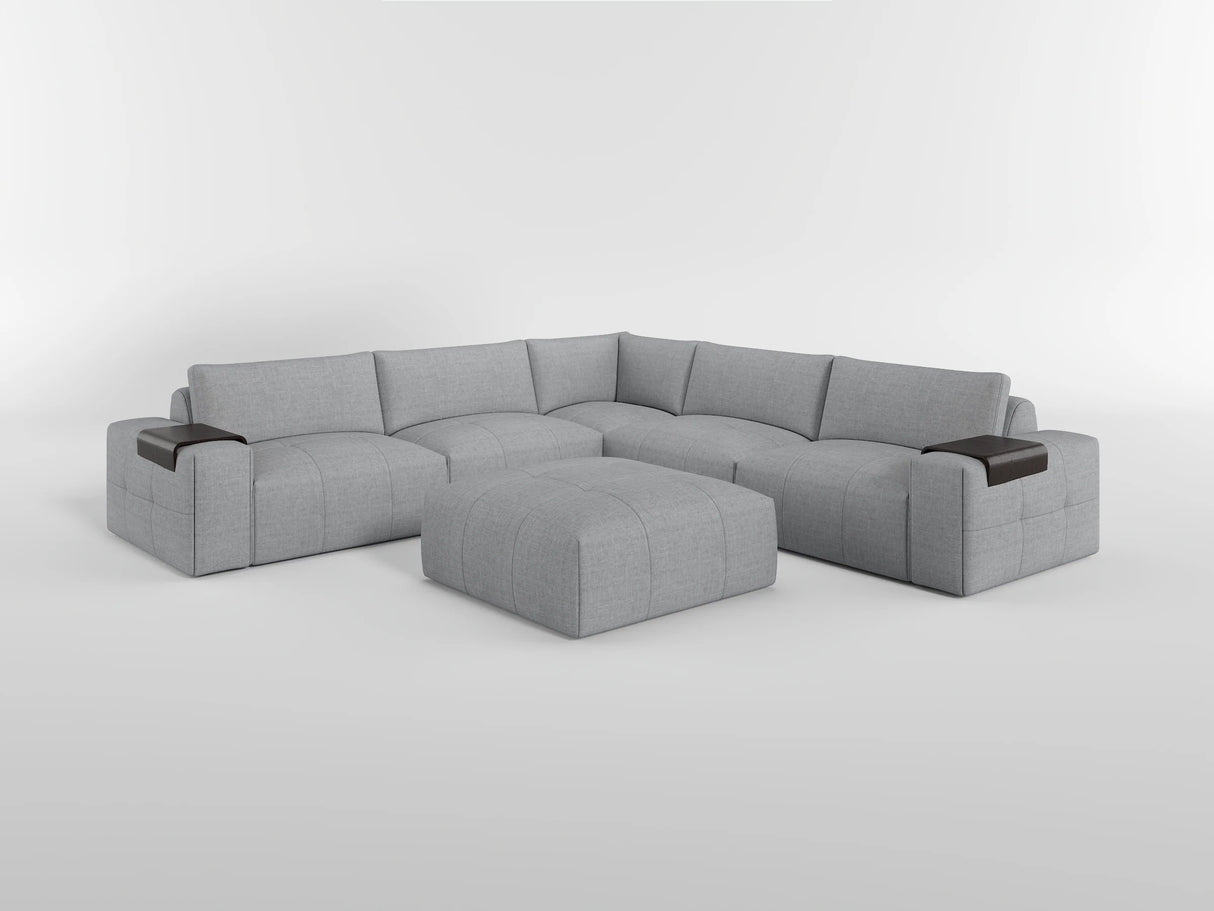 Tidal Gray 5-Piece Modular Sectional with Ottoman by Homelegance at Eve Furniture
