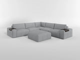 Tidal Gray 5-Piece Modular Sectional with Ottoman by Homelegance at Eve Furniture