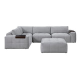 Tidal Gray 5-Piece Modular Sectional with Ottoman by Homelegance at Eve Furniture