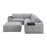 Tidal Gray 5-Piece Modular Sectional with Ottoman by Homelegance at Eve Furniture