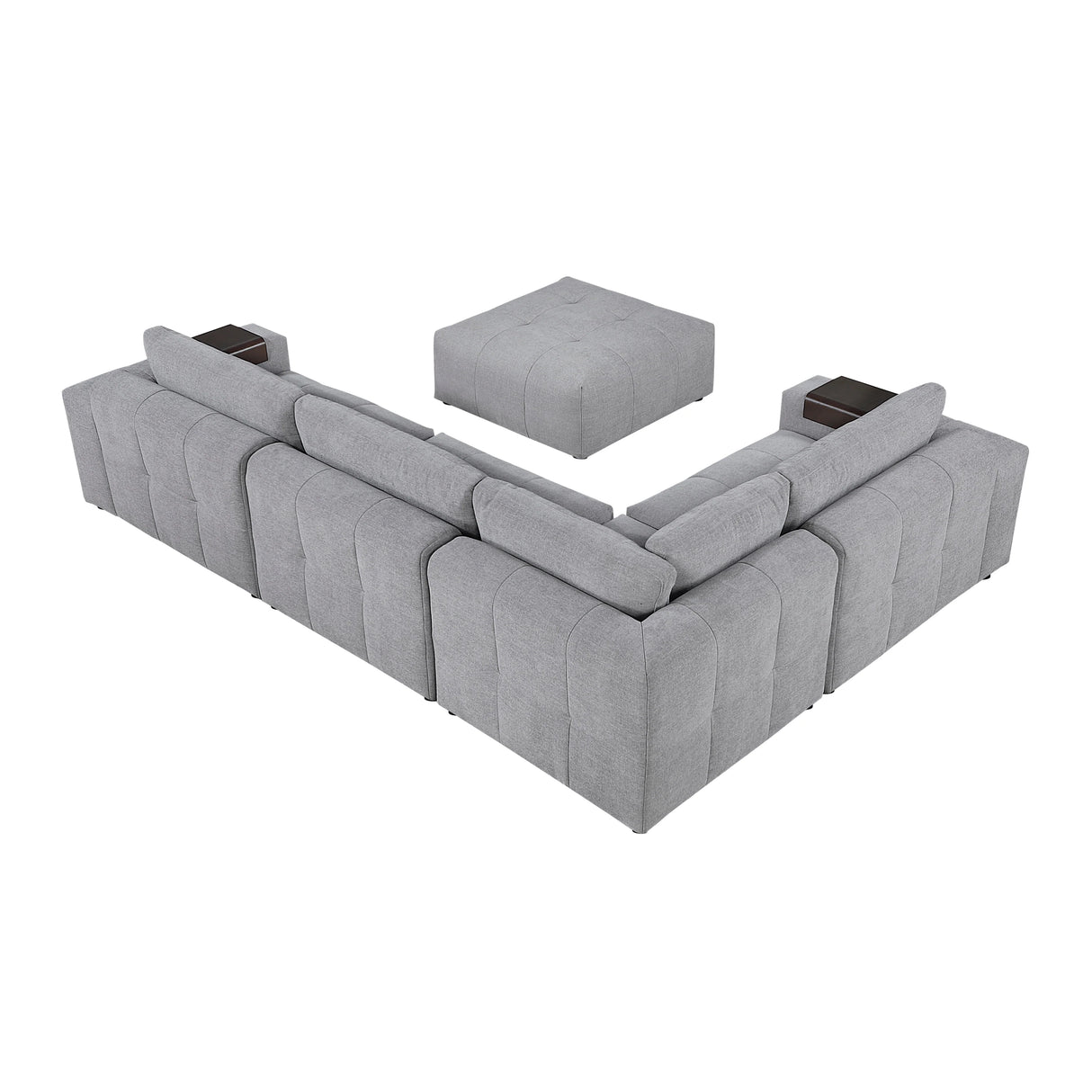 Tidal Gray 5-Piece Modular Sectional with Ottoman by Homelegance at Eve Furniture