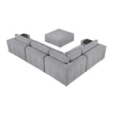 Tidal Gray 5-Piece Modular Sectional with Ottoman by Homelegance at Eve Furniture