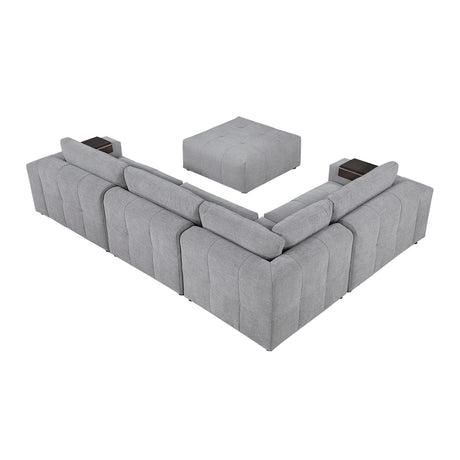 Tidal Gray 5-Piece Modular Sectional with Ottoman by Homelegance at Eve Furniture