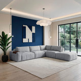 Tidal Gray 5-Piece Modular Sectional with Ottoman by Homelegance at Eve Furniture