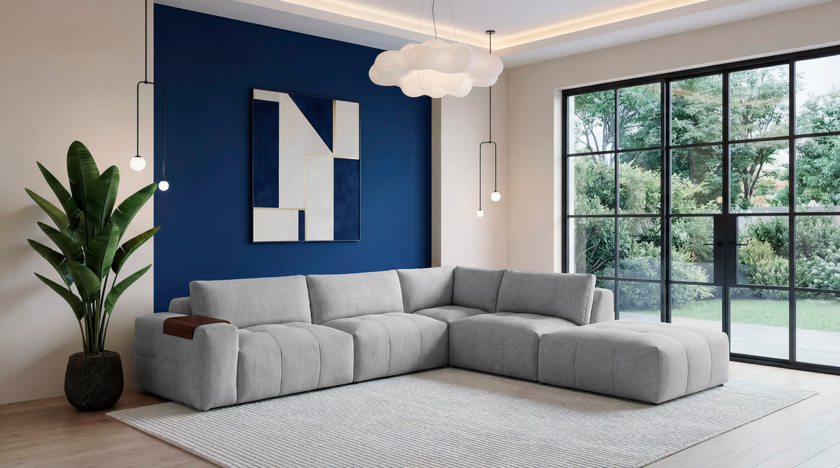 Tidal Gray 5-Piece Modular Sectional with Ottoman by Homelegance at Eve Furniture