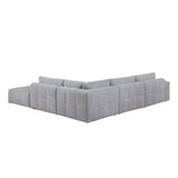 Tidal Gray 5-Piece Modular Sectional with Ottoman by Homelegance at Eve Furniture
