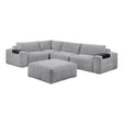 Tidal Gray 5-Piece Modular Sectional with Ottoman by Homelegance at Eve Furniture