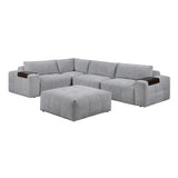 Tidal Gray 5-Piece Modular Sectional with Ottoman by Homelegance at Eve Furniture