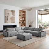 Tidal Gray 6-Piece Modular Sectional with Ottoman by Homelegance at Eve Furniture