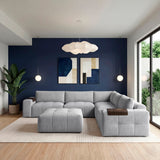 Tidal Gray 6-Piece Modular Sectional with Ottoman by Homelegance at Eve Furniture
