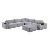 Tidal Gray 6-Piece Modular Sectional with Ottoman by Homelegance at Eve Furniture