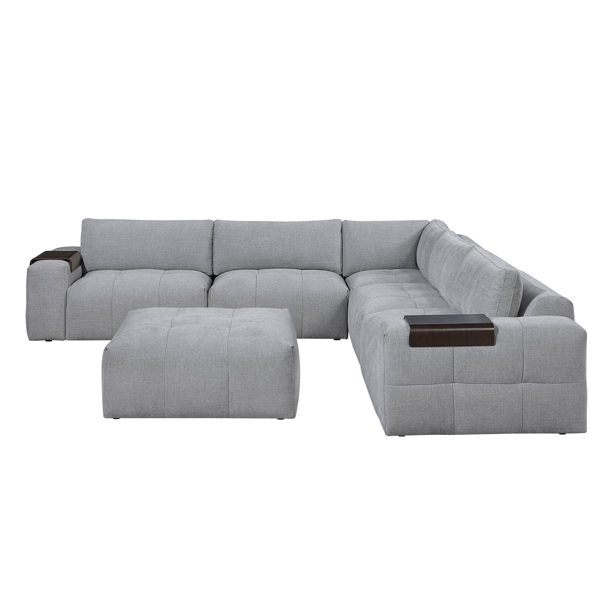 Tidal Gray 6-Piece Modular Sectional with Ottoman by Homelegance at Eve Furniture