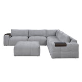 Tidal Gray 6-Piece Modular Sectional with Ottoman by Homelegance at Eve Furniture