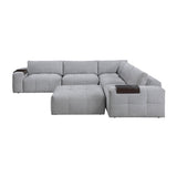 Tidal Gray 6-Piece Modular Sectional with Ottoman by Homelegance at Eve Furniture