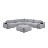 Tidal Gray 6-Piece Modular Sectional with Ottoman by Homelegance at Eve Furniture