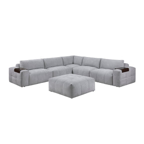 Tidal Gray 6-Piece Modular Sectional with Ottoman by Homelegance at Eve Furniture