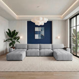 Tidal Gray 6-Piece Modular Sectional with Two Ottomans by Homelegance at Eve Furniture