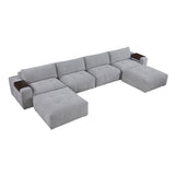 Tidal Gray 6-Piece Modular Sectional with Two Ottomans by Homelegance at Eve Furniture