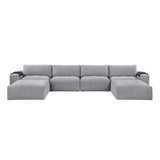 Tidal Gray 6-Piece Modular Sectional with Two Ottomans by Homelegance at Eve Furniture