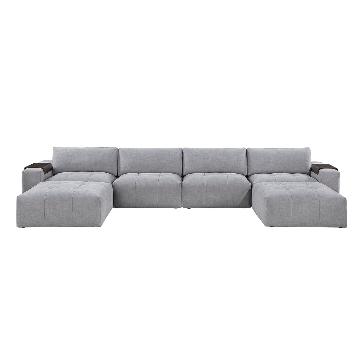 Tidal Gray 6-Piece Modular Sectional with Two Ottomans by Homelegance at Eve Furniture