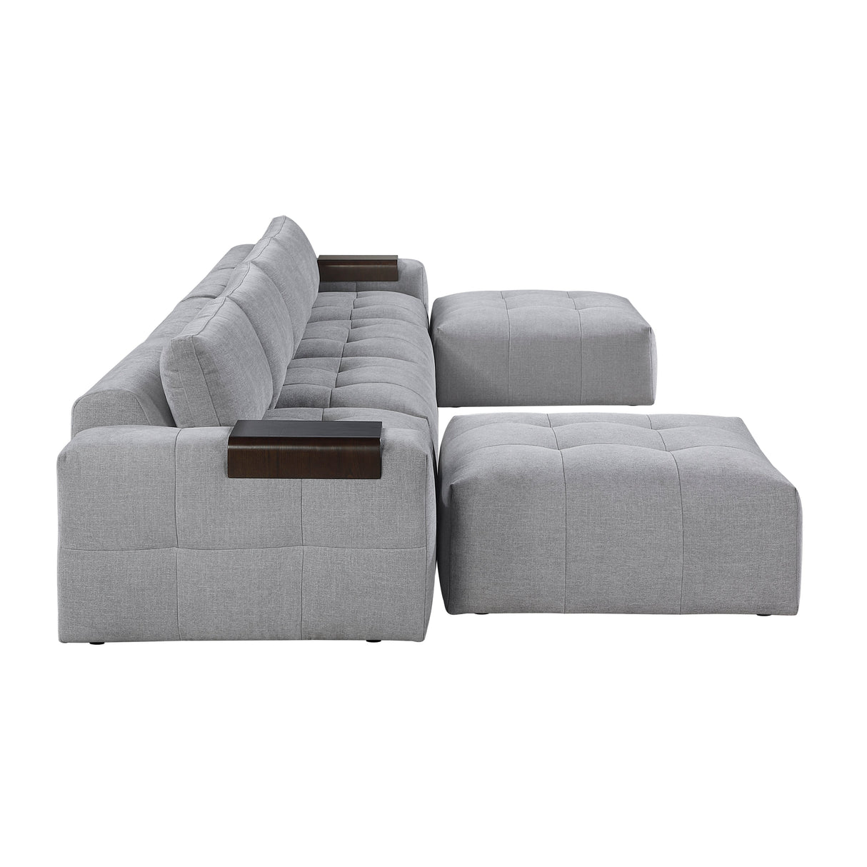 Tidal Gray 6-Piece Modular Sectional with Two Ottomans by Homelegance at Eve Furniture