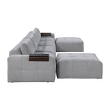 Tidal Gray 6-Piece Modular Sectional with Two Ottomans by Homelegance at Eve Furniture