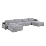 Tidal Gray 6-Piece Modular Sectional with Two Ottomans by Homelegance at Eve Furniture