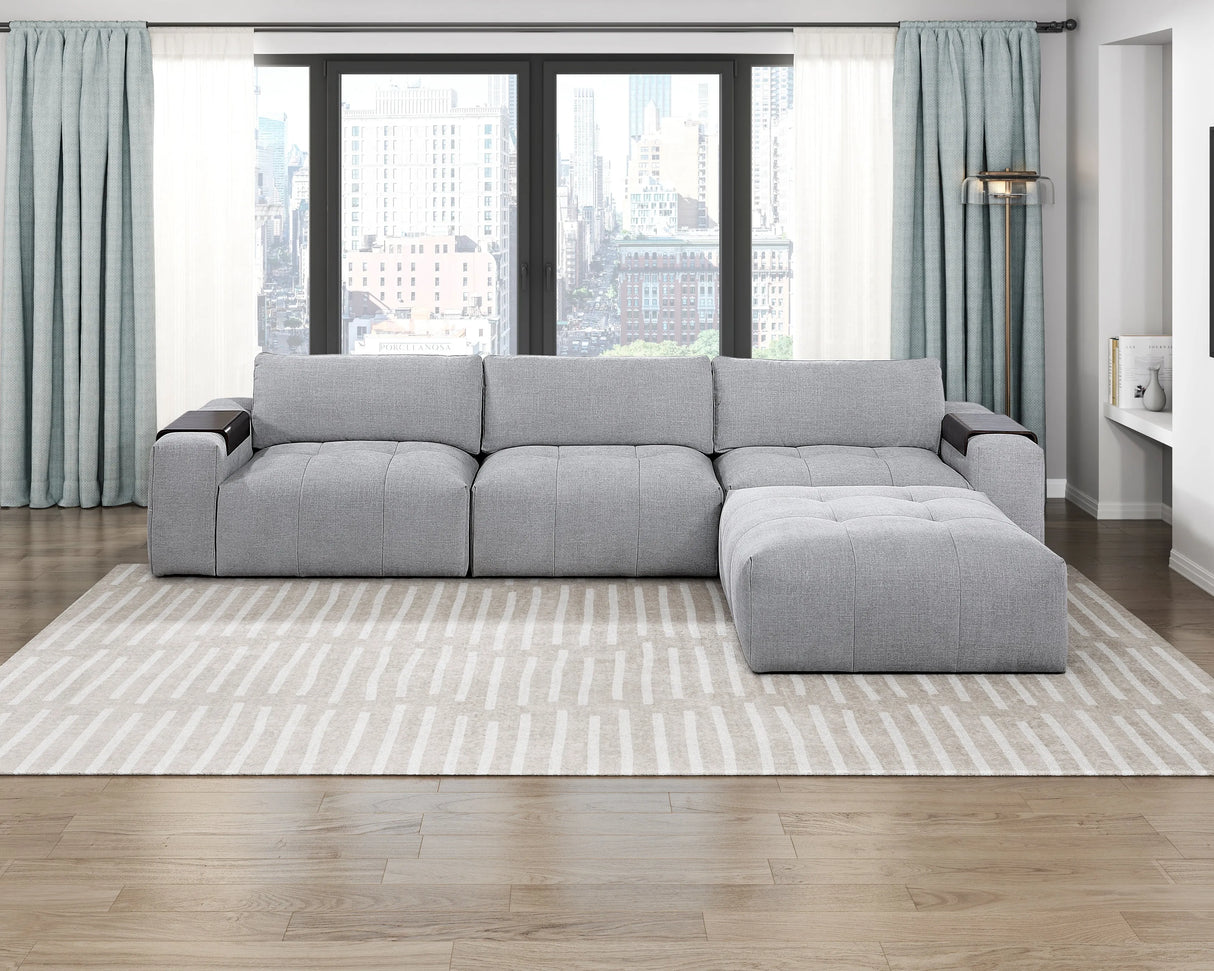 Tidal Gray Armless Chair by Homelegance at Eve Furniture