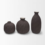 Tidal Tall Ceramic Rippled Decorative Vase by Mercana at Eve Furniture