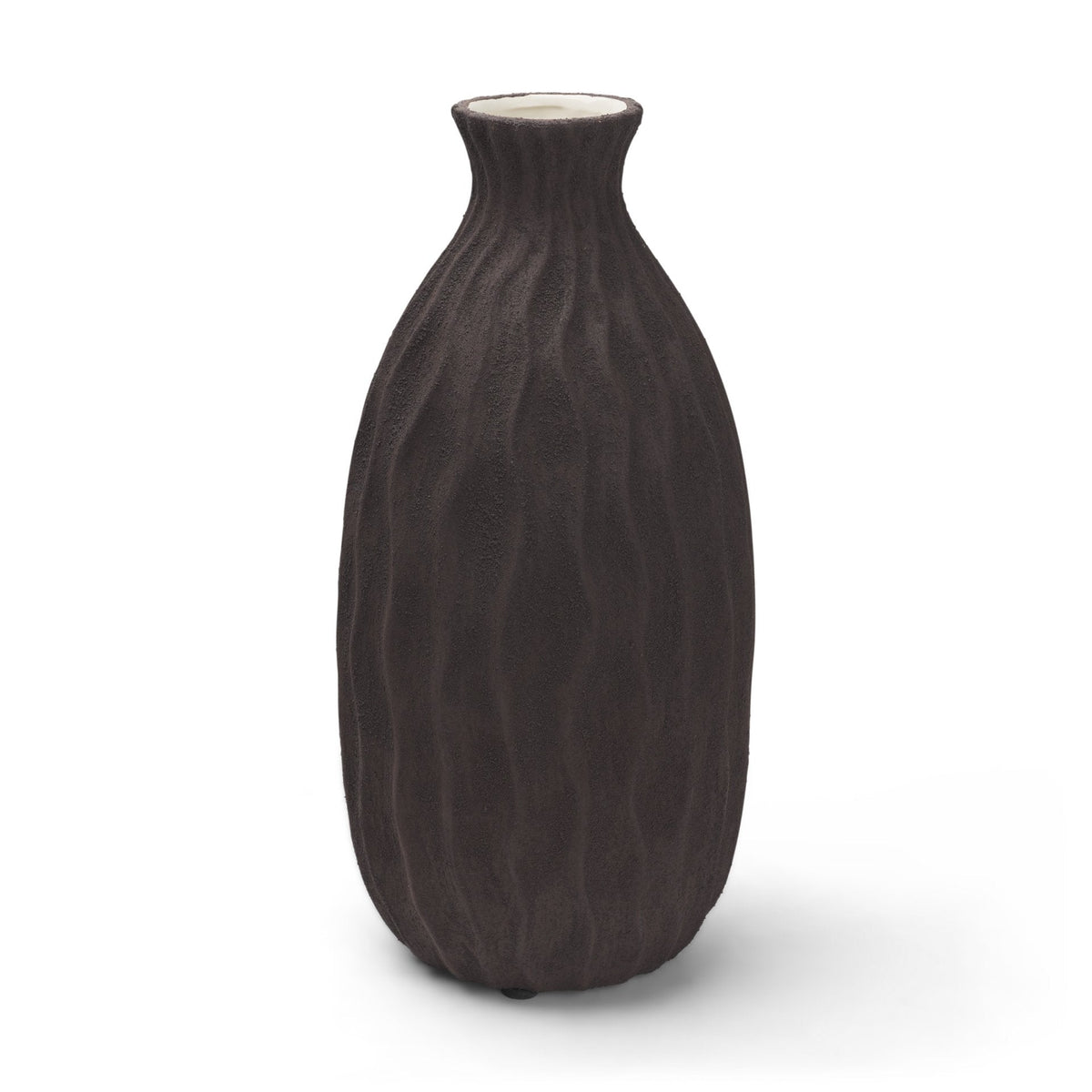 Tidal Tall Ceramic Rippled Decorative Vase by Mercana at Eve Furniture