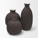 Tidal Tall Ceramic Rippled Decorative Vase by Mercana at Eve Furniture
