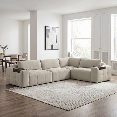 Tidal Taupe 4-Piece Modular Sectional by Homelegance at Eve Furniture