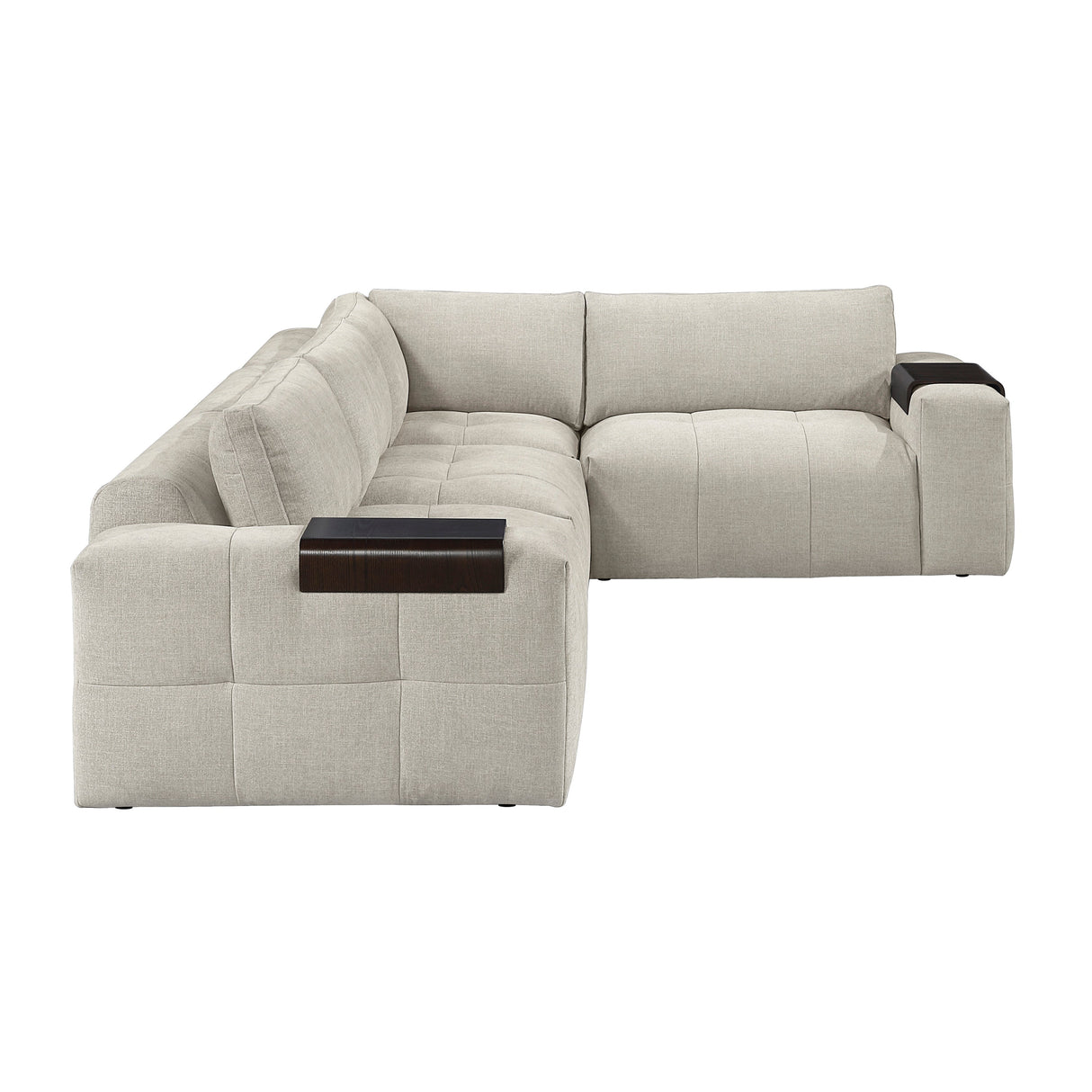 Tidal Taupe 4-Piece Modular Sectional with Ottoman by Homelegance at Eve Furniture