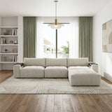Tidal Taupe 4-Piece Modular Sectional with Ottoman by Homelegance at Eve Furniture