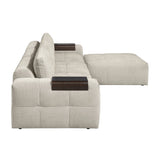 Tidal Taupe 4-Piece Modular Sectional with Ottoman by Homelegance at Eve Furniture