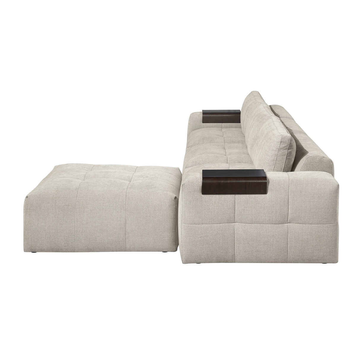 Tidal Taupe 4-Piece Modular Sectional with Ottoman by Homelegance at Eve Furniture