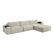 Tidal Taupe 4-Piece Modular Sectional with Ottoman by Homelegance at Eve Furniture