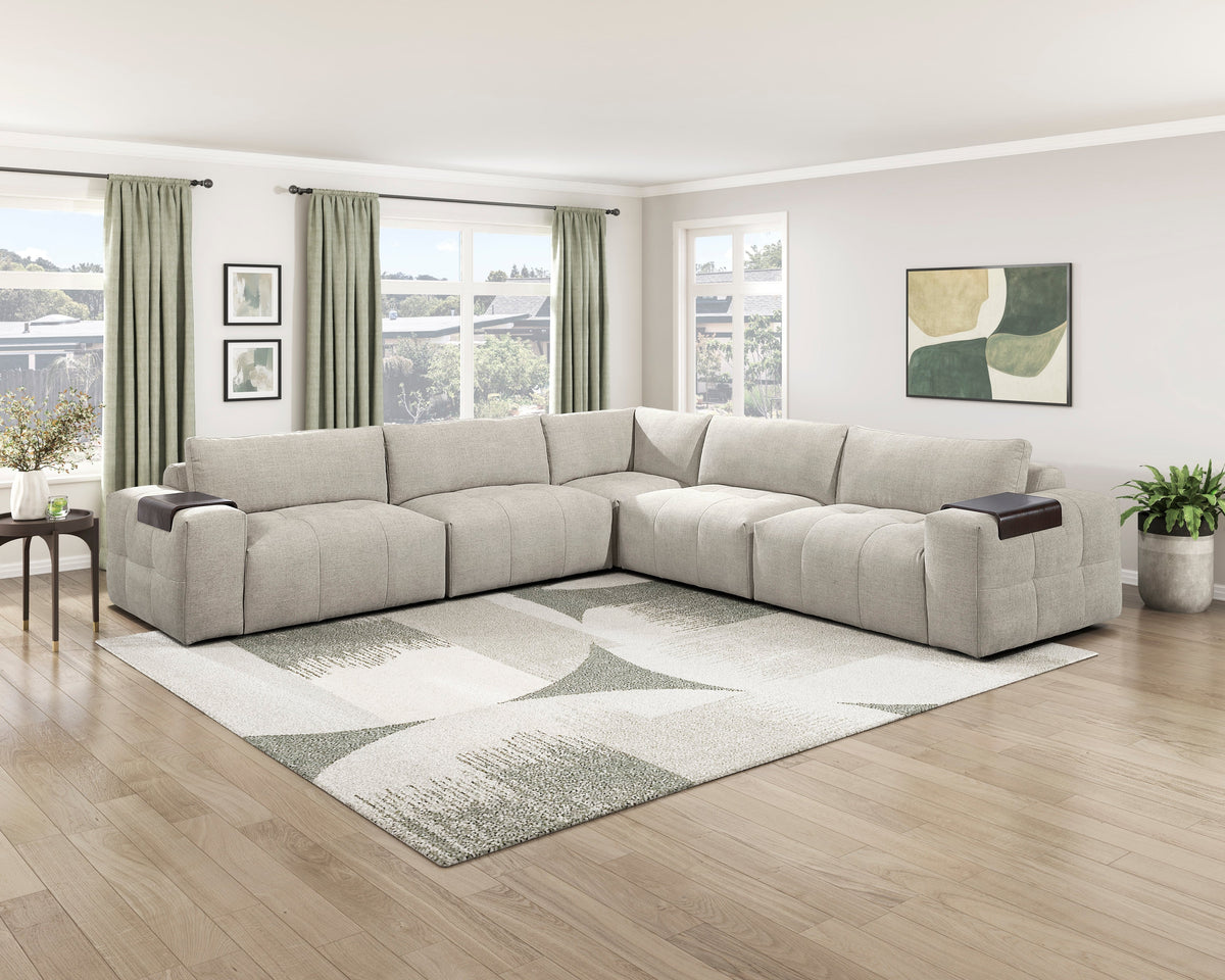Tidal Taupe 5-Piece Modular Sectional by Homelegance at Eve Furniture