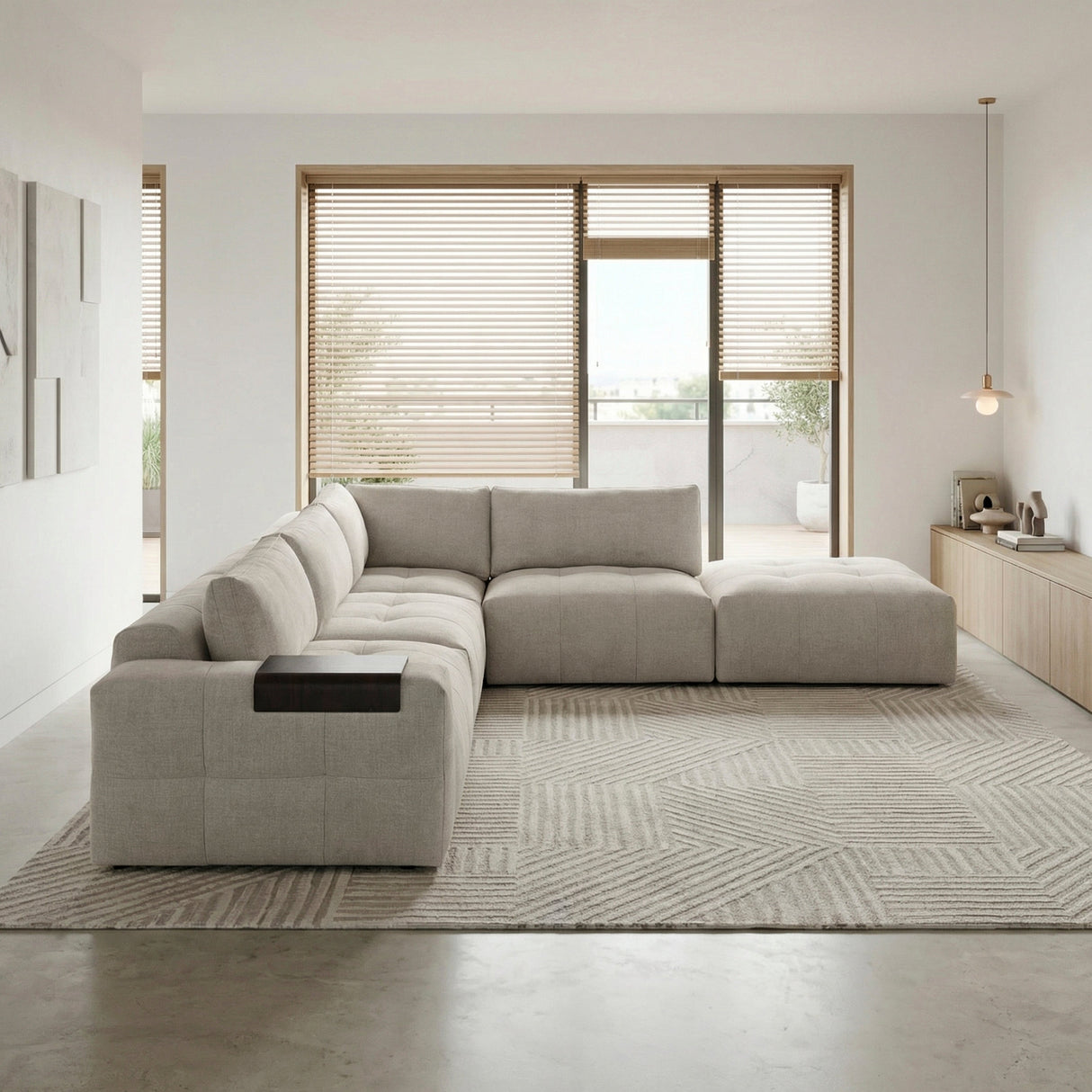 Tidal Taupe 5-Piece Modular Sectional with Ottoman by Homelegance at Eve Furniture