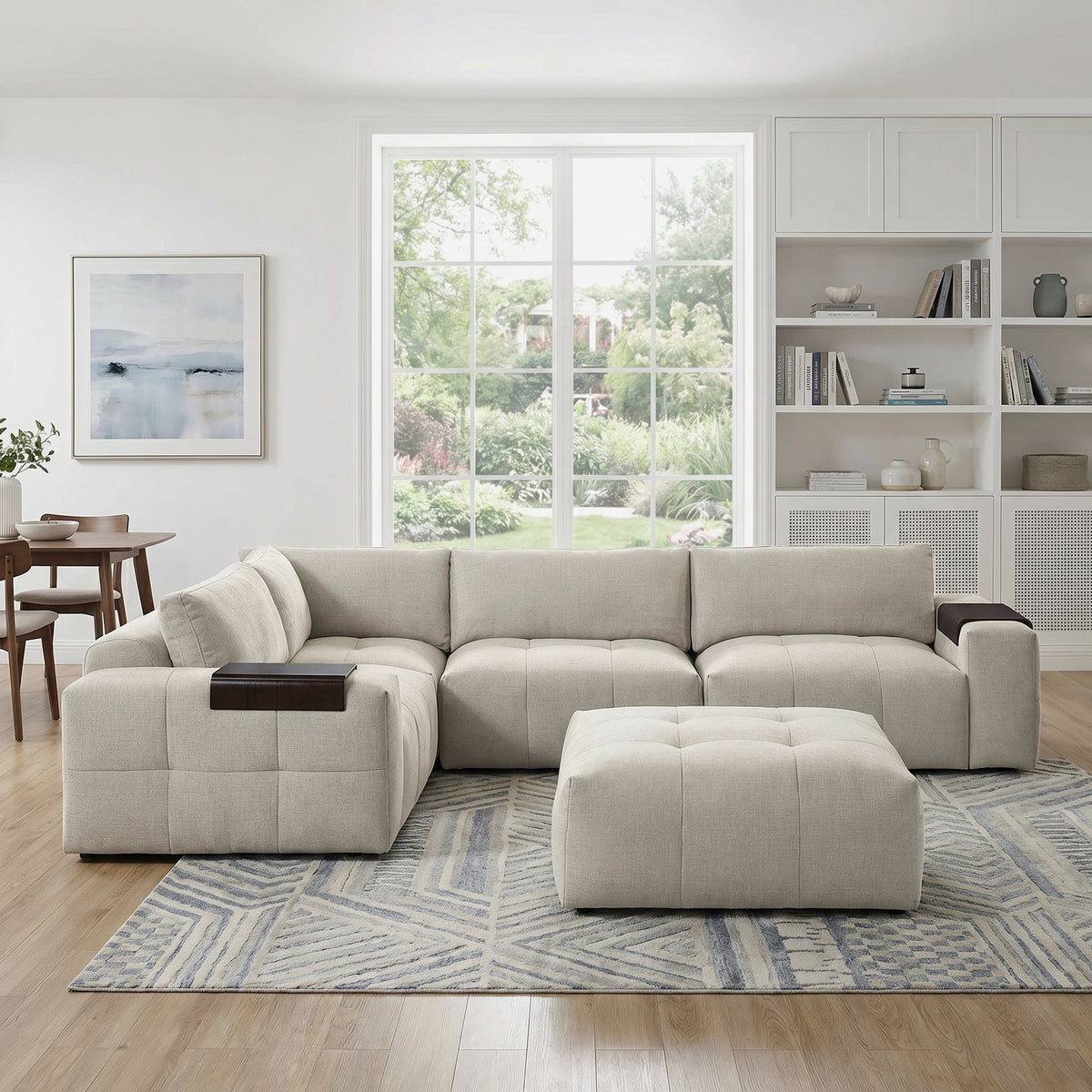 Tidal Taupe 5-Piece Modular Sectional with Ottoman by Homelegance at Eve Furniture