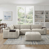 Tidal Taupe 5-Piece Modular Sectional with Ottoman by Homelegance at Eve Furniture