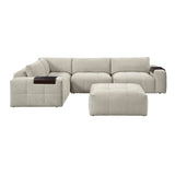 Tidal Taupe 5-Piece Modular Sectional with Ottoman by Homelegance at Eve Furniture