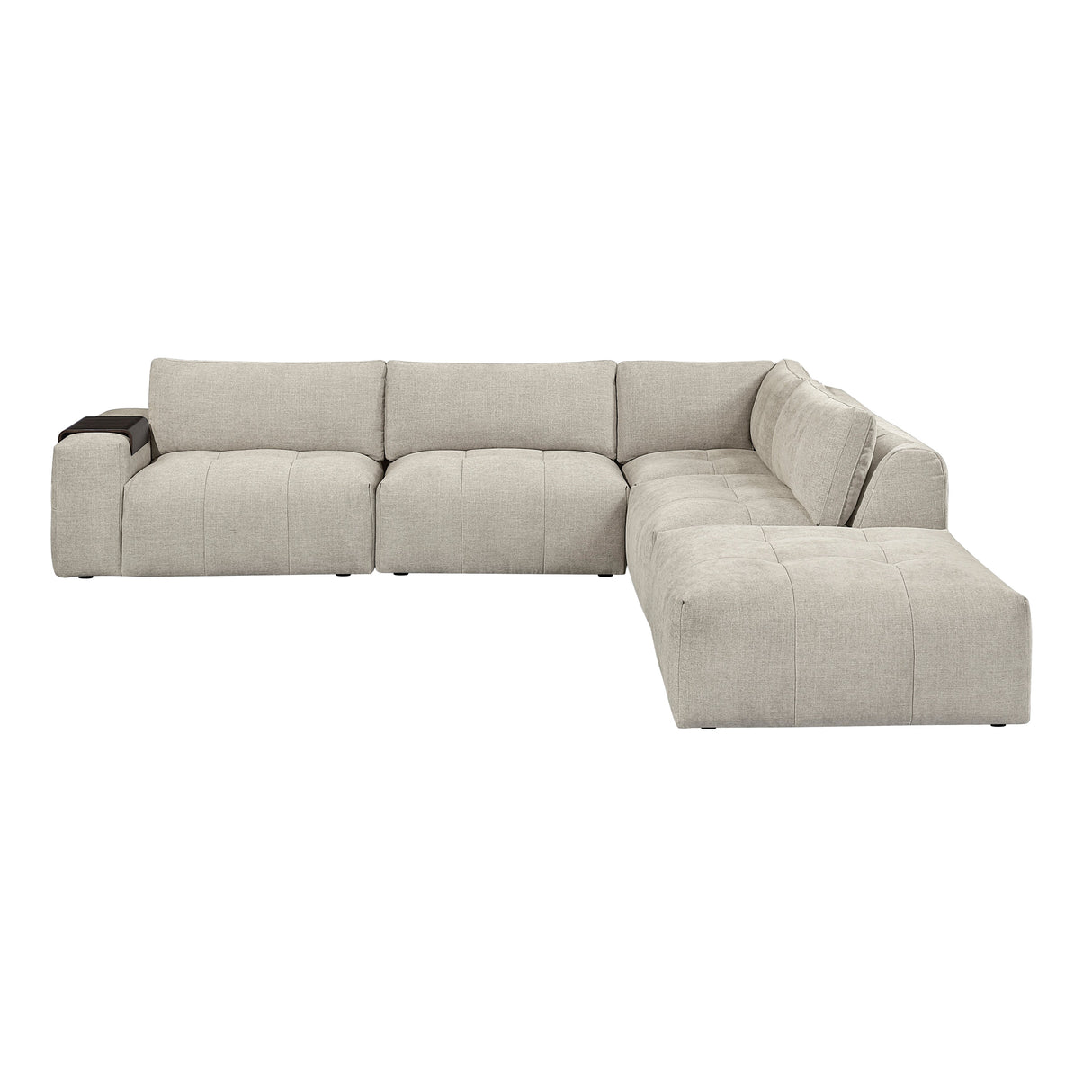 Tidal Taupe 5-Piece Modular Sectional with Ottoman by Homelegance at Eve Furniture